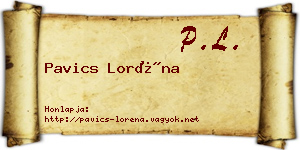 Pavics Loréna névjegykártya